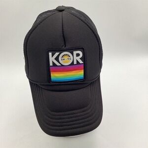 Trucker Hat Black with Rainbow Patch Adjustable Mesh by Unbranded